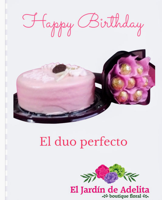 Pastel y mini Ramo de chocolates ferrero
