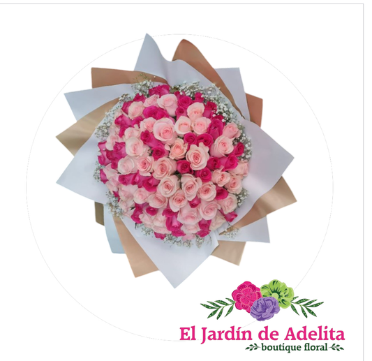 mix de rosas rosas y rojas