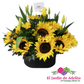 Girasoles y tulipanes