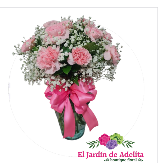 Claveles y baby breath
